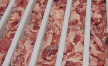 Plate freezing of by-products for petfood